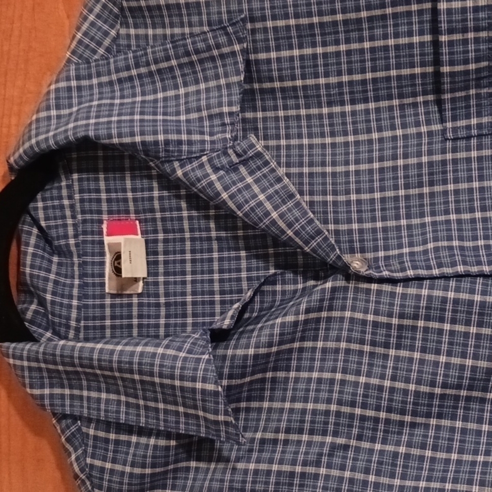 LARGE Blue Checkered Arizona Jean Button Shirt Box 9 - Picture 2 of 4